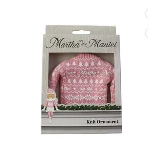 Martha on The Mantel Pink Christmas Knit Sweater Collectible Ornament New